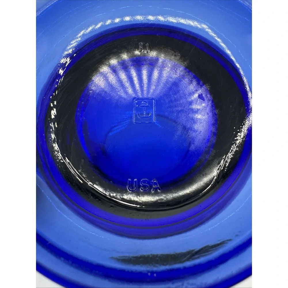 Dark Blue Glass Starbucks Footed Coffee Cup 5